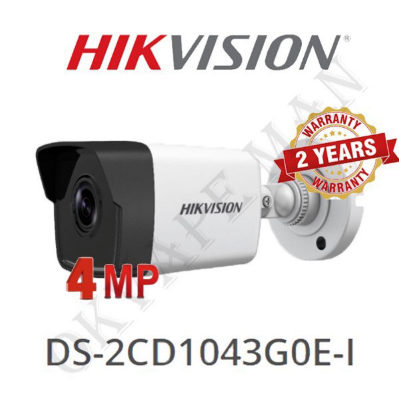 IP CAMERA OUTDOOR 4MP HIKVISION DS-2CD1043GOE-I H.265 EXIR POE