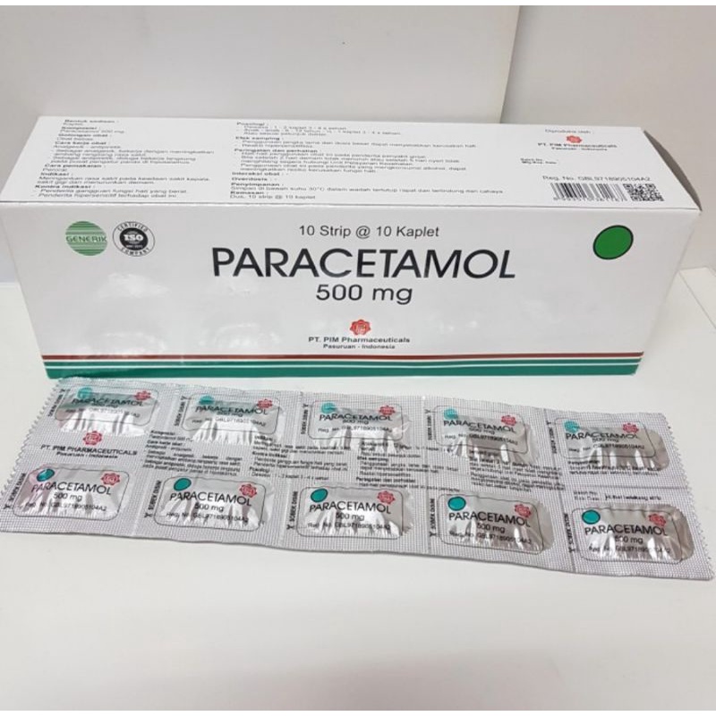 Jual PARACETAMOL 500MG PIM KAPLET STRIP - PER BOX @ 100 KAPLET | Shopee ...