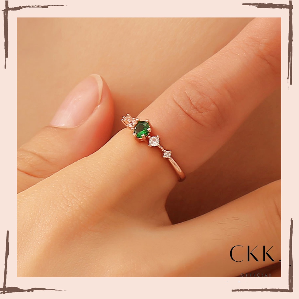 ➰CKK➰ Cincin Simple Silver Hias K16 untuk Wanita / Perhiasan Wanita Cincin Wanita