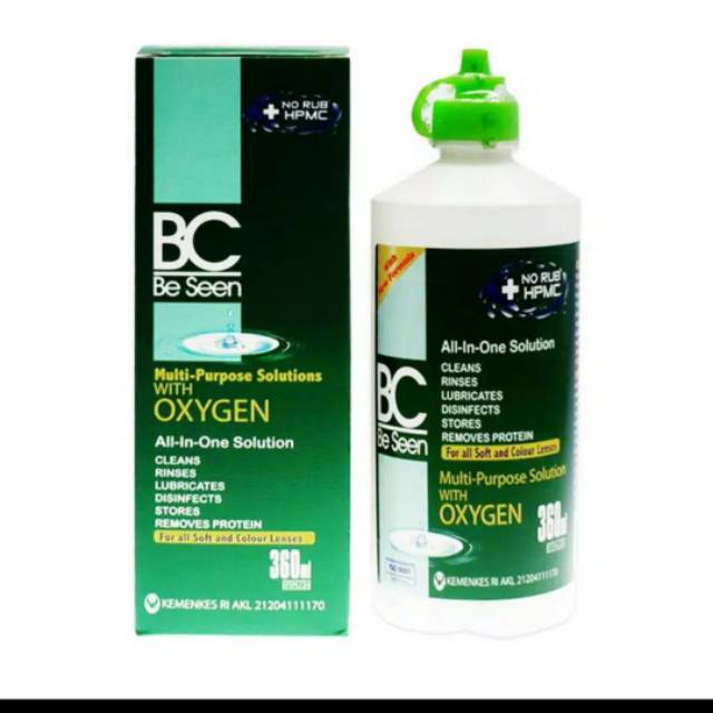 Cairan pembersih softlens Oxygen Be Seen BC / pencuci soflens dan perendam soflen
