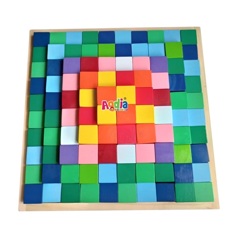 City Block Dadu Balok Kubus Balok Dadu Mainan Kayu Balok Kayu Agdia Toys