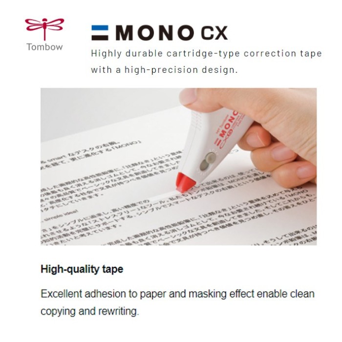

Gilaa!!! Tombow - Mono Cx - Correction Tape / Tipex Kertas Ct-Cx5 + Refill Red Promo