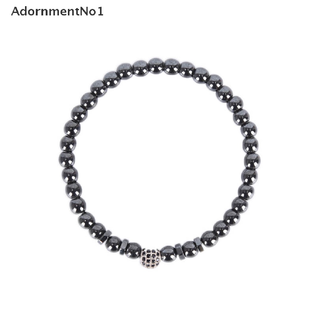 (AdornmentNo1) Gelang Kesehatan Manik Hematite Magnetik Untuk Pria