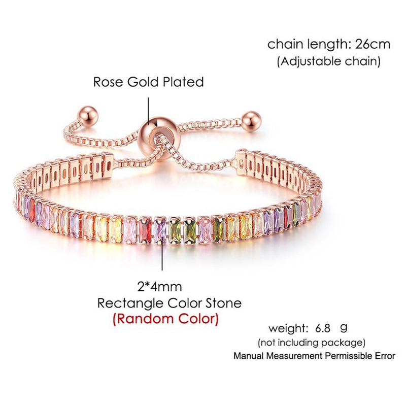 Gelang Tangan Wanita Model Tali Serut Adjustable Hias Zircon Multi Warna Untuk Pernikahan