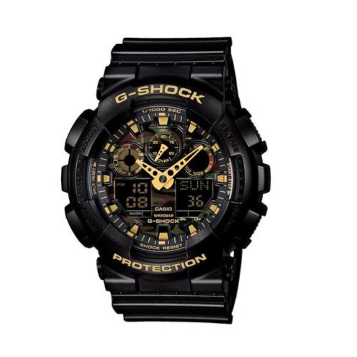 [Hot Sale] CASI0 G-Shock GA100 Jam Tangan Olahraga Pria Kamuflase Tangan Hitam GA-100-05