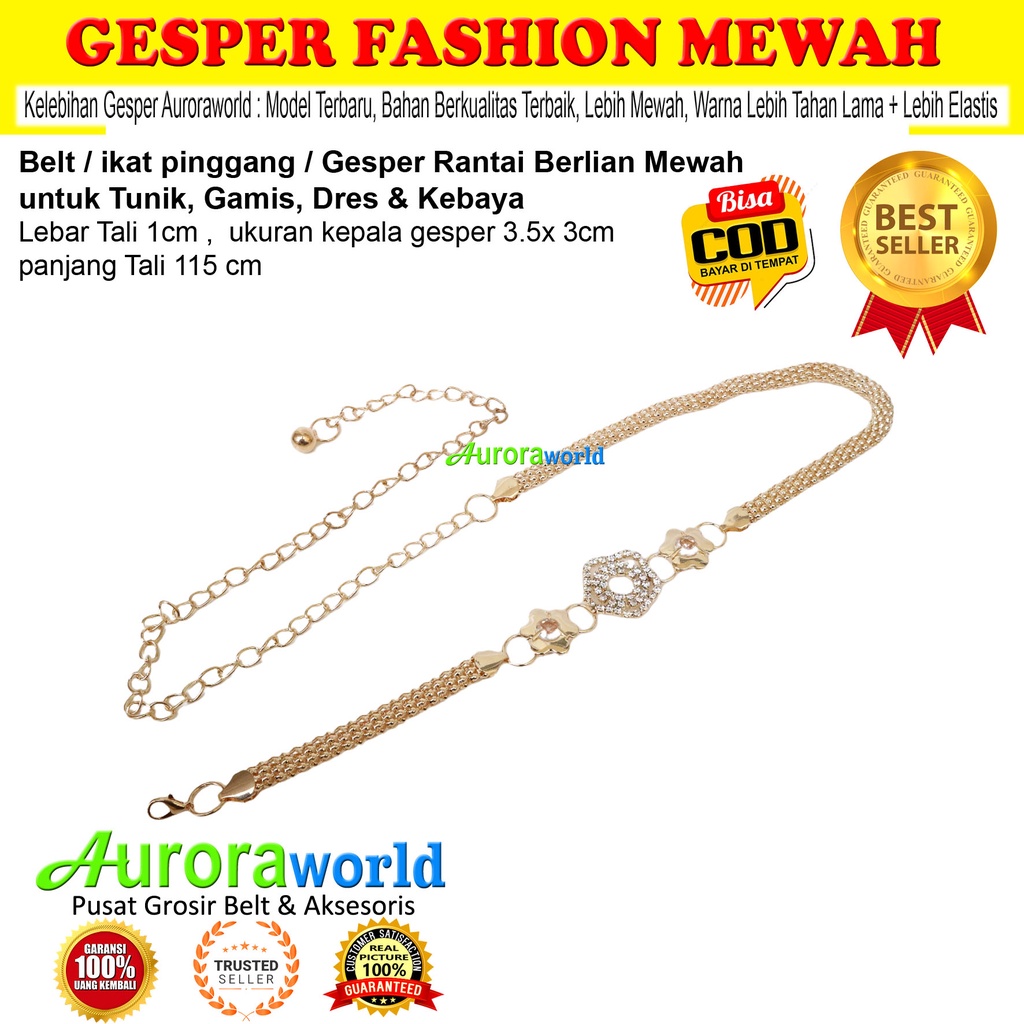 AURORAWORLD BELT RANTAI GESPER RANTAI UNTUK GAMIS DRESS TUNIK