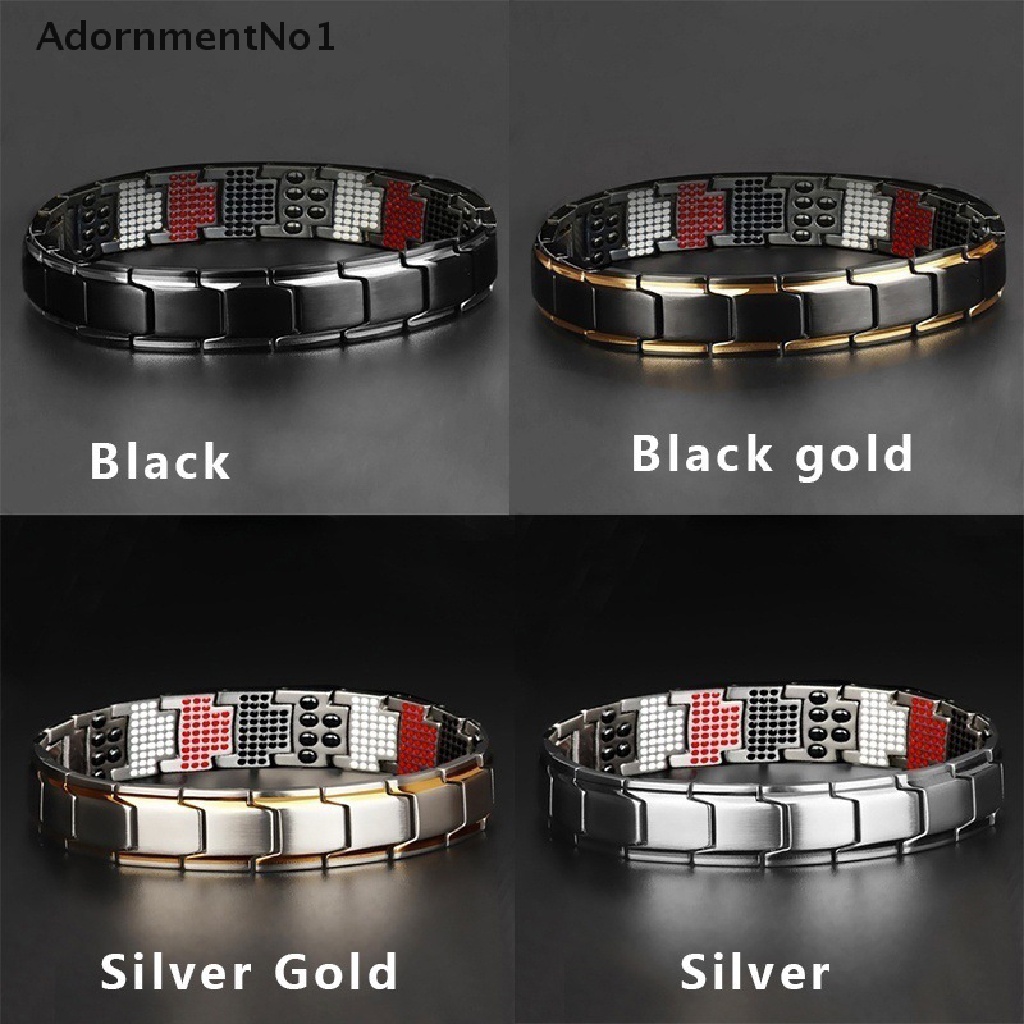 (AdornmentNo1) Gelang Tangan Magnetik Bahan Titanium Steel Untuk Terapi / Menurunkan Berat Badan