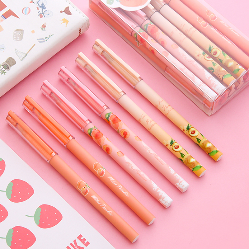 [Ready Stock] 0.5mm Black Ink Quick-Drying Gel Pen Cute Girl Pink Signature Pen