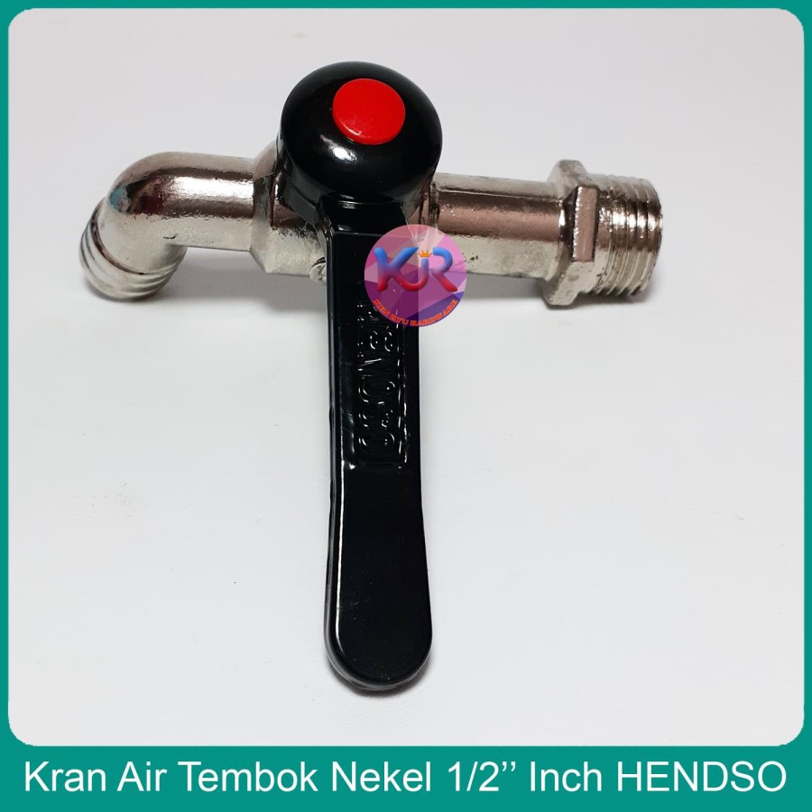 Kran Air Tembok Bola Gagang Hitam Nekel 1/2 inch