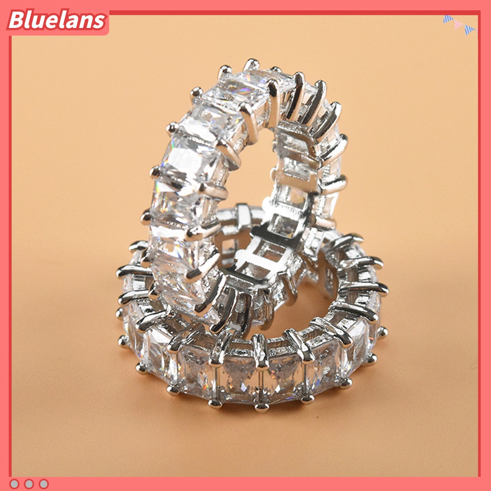 Cincin Pernikahan Aksen Berlian Imitasi Gaya Princess