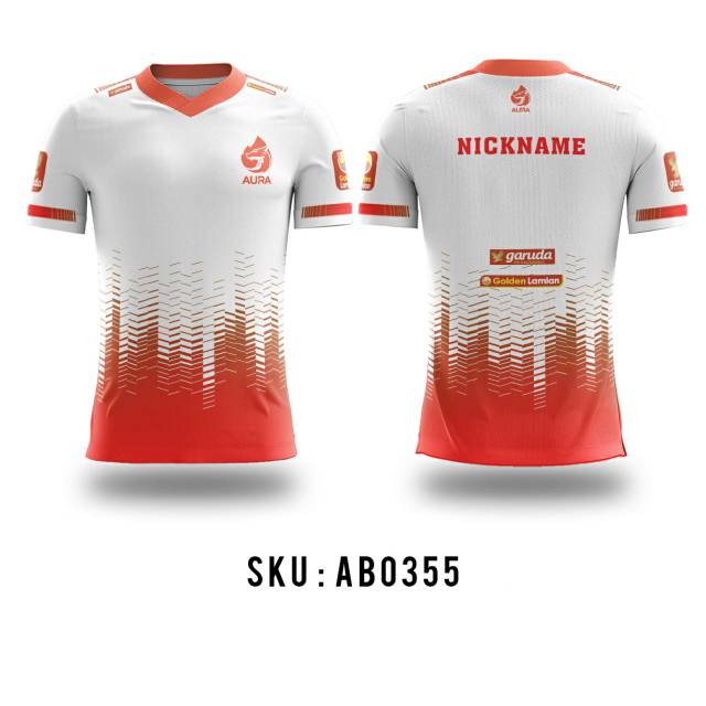 Kaos jersey AURA AB0355 esports freefire mobile legend pubg fullprint custom logo