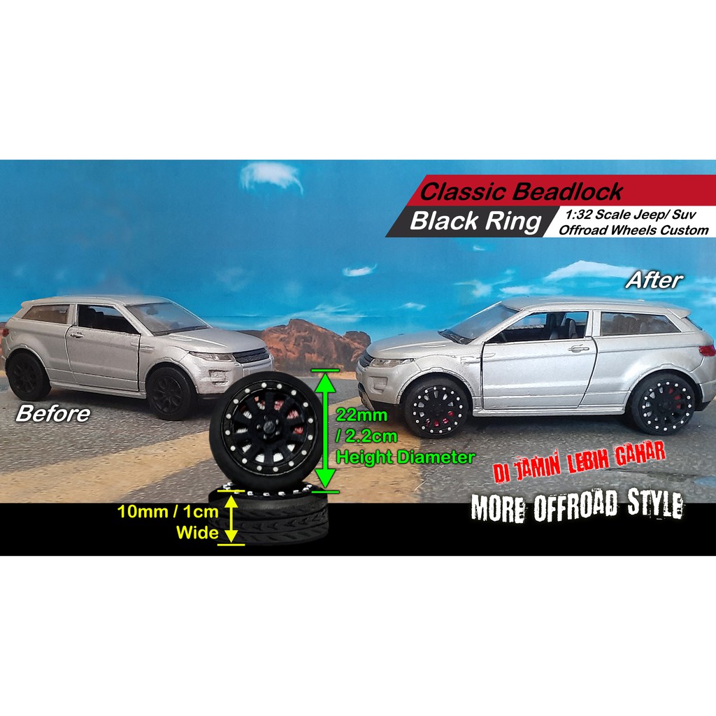 Ban Velg Custom Offroad Classic Beadlock Scale 1/32 k  Jeep &amp; SUV