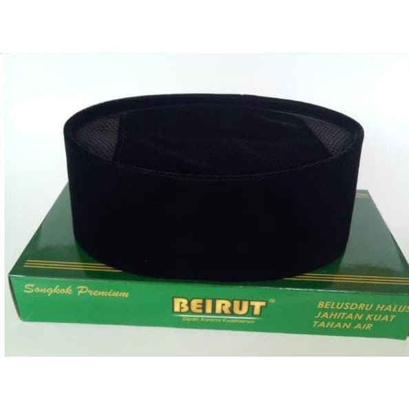 PECI SONGKOK BEIRUT AC POLOS HITAM KOPIAH BEIRUT AC Original Ori Asli HALUS ANTI AIR