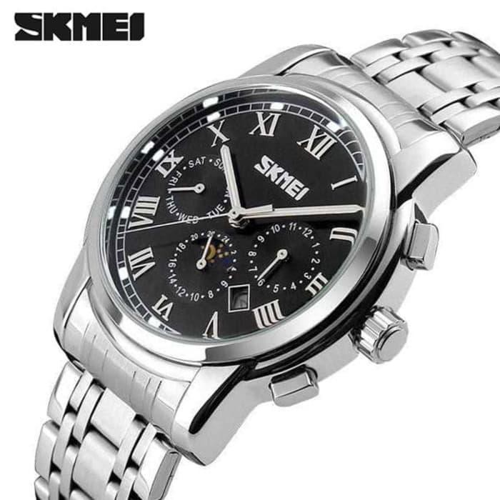 JAM TANGAN PRIA SKMEI ORIGINAL 9121 SILVER JAM TANGAN SKMEI 9121 