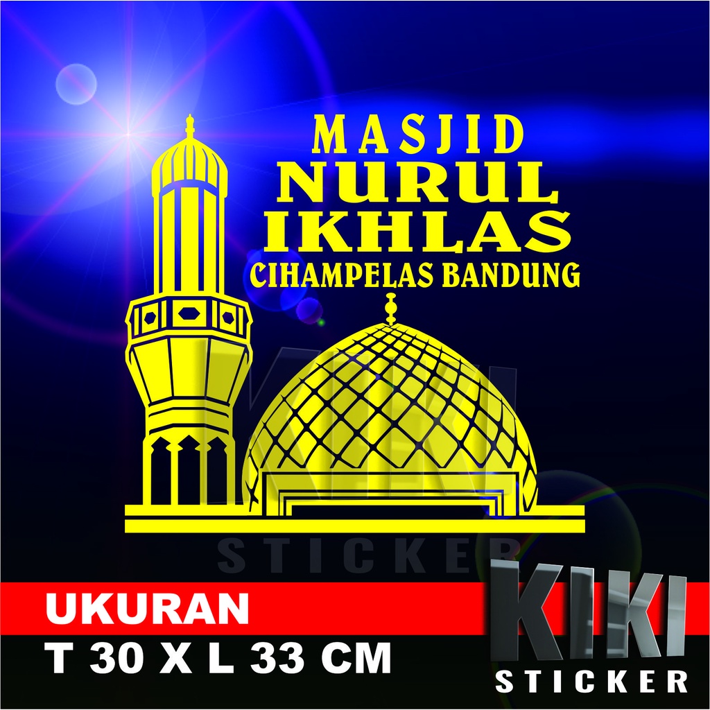 CUTTING STICKER KACA PINTU/JENDELA MASJID/MUSHOLA NAMA CUSTOM DAN NAMA TEMPAT