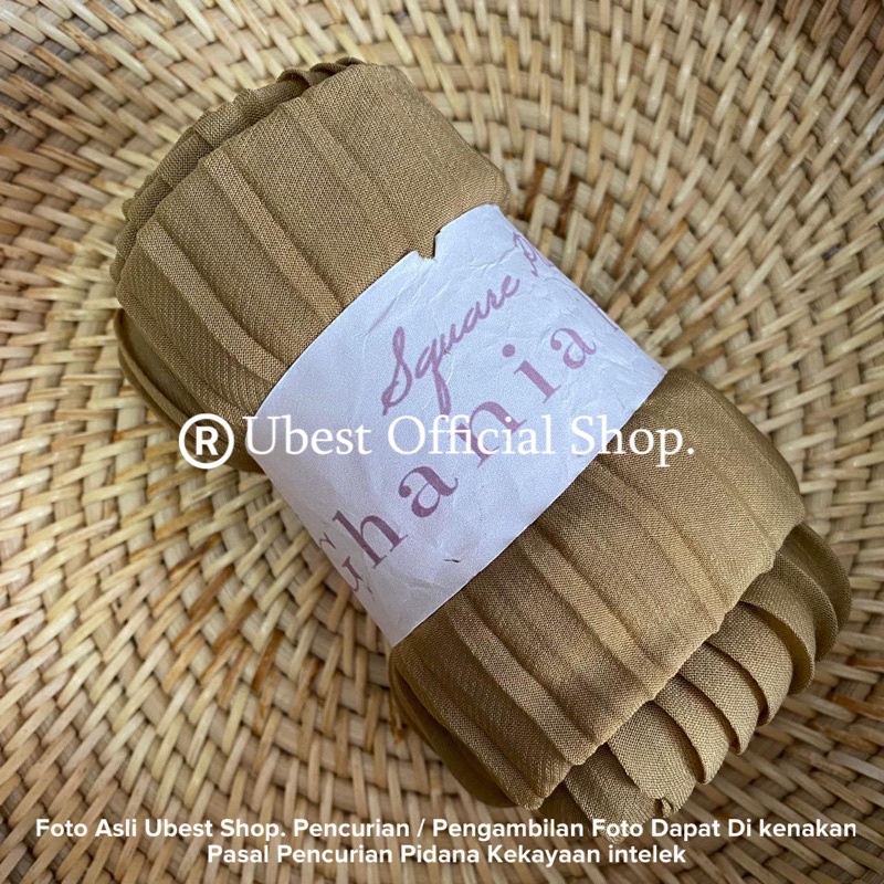 Hijab Segiempat Plisket / Hijab Square Plisket / Bella Square / Hijab Bella Plisket / Jilbab Plikset-Caramel