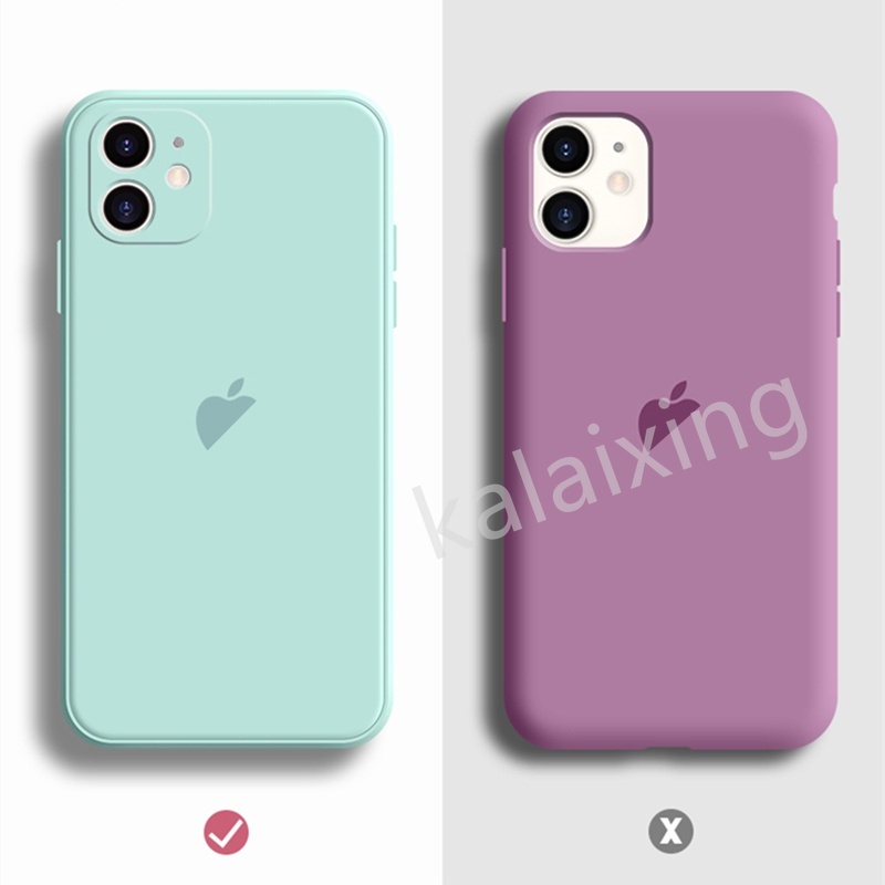 Case Square Silicone untuk iPhone 11 / 11ProMax X XR Xs Max Case Flocking Layer Inner Soft Casing