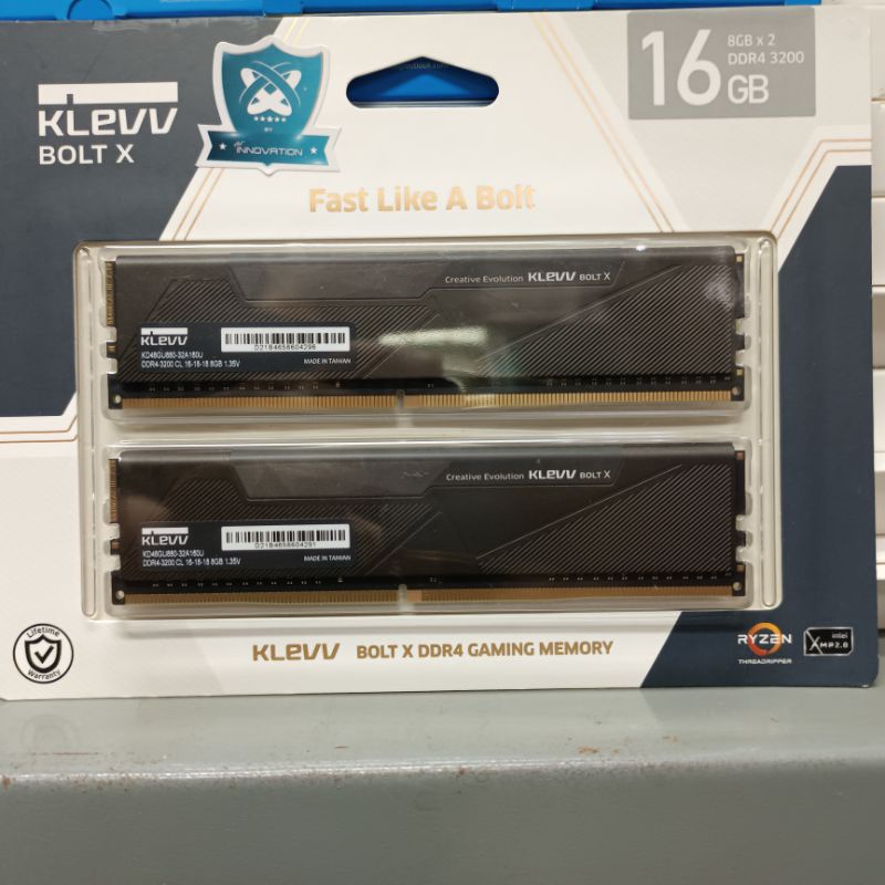 RAM PC KLEVV Bolt X 16GB DDR4 3200Mhz ( 8X2 ) Dual Channel