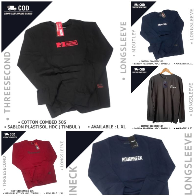 Baju Kaos Panjang Pria Distro Kaos 3second Lengan Panjang Baju Distro Cowok Lengan Panjang Kaos Long