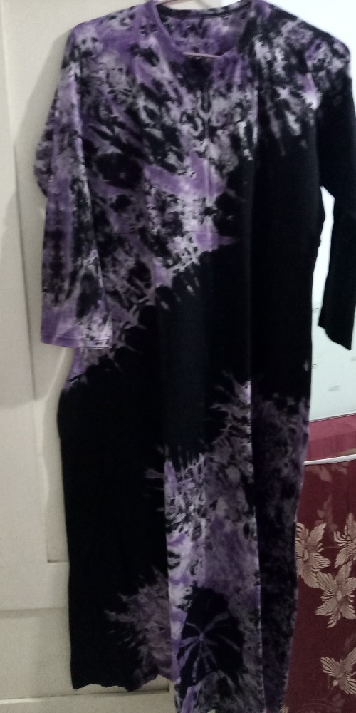 Amalagrosir - (cod) Gamis Black Tiedie Teratai / Long Dress Batik Busui