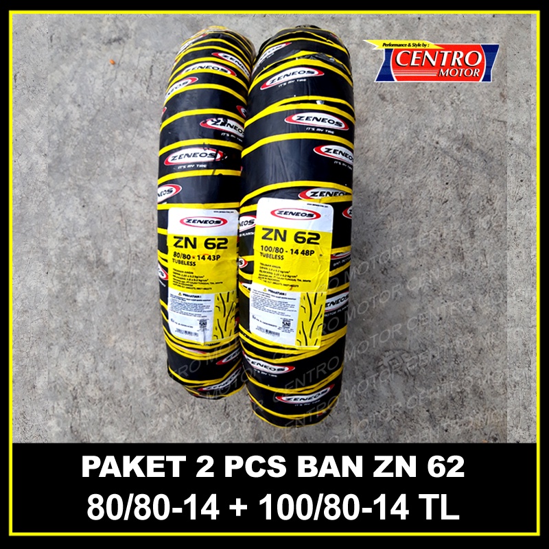 BAN ZENEOS ZN62 80/80-14 + 100/80-14 PAKET BAN ALL MATIC