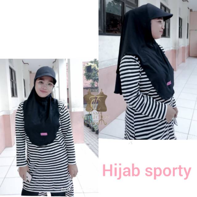Hijab sporty / hijab topi / hijab olahraga