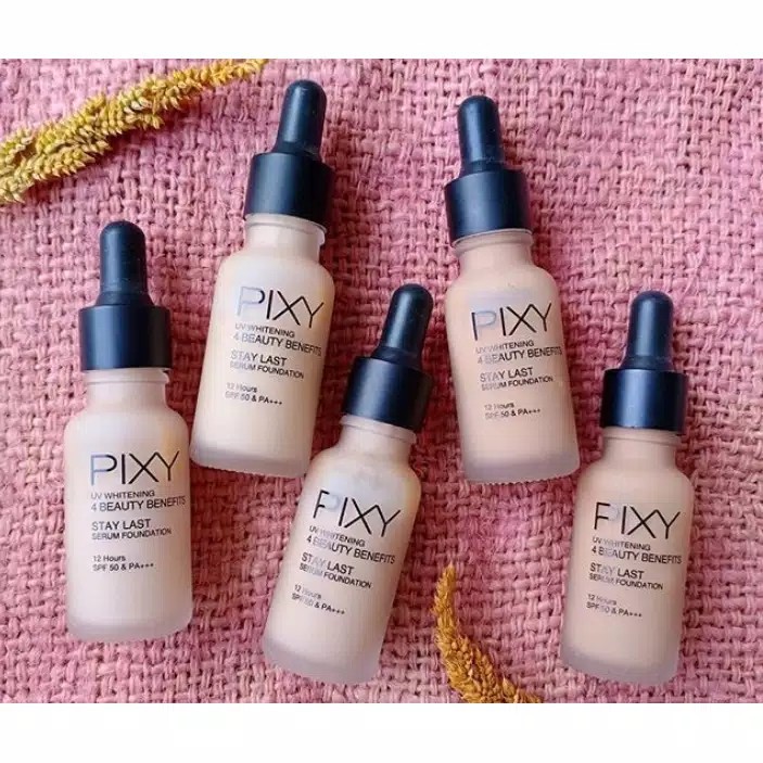 ❣️Rakkistore99❣️ Pixy UV Whitening 4 Beauty Benefits Stay Last Serum Foundation 17ml (100% Original)