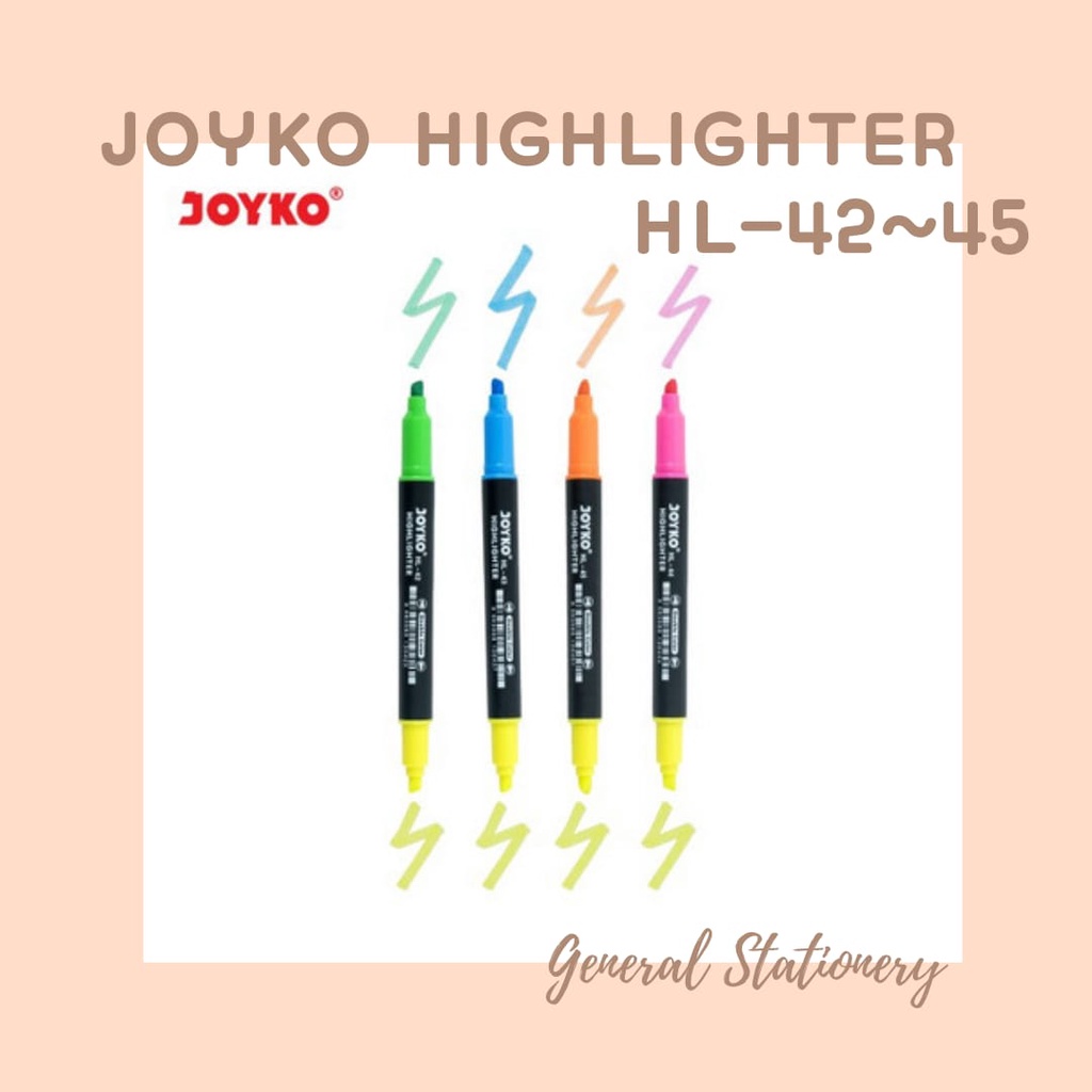 

Joyko Highlighter HL- 42~45 / Joyko Penanda Warna Double Colour