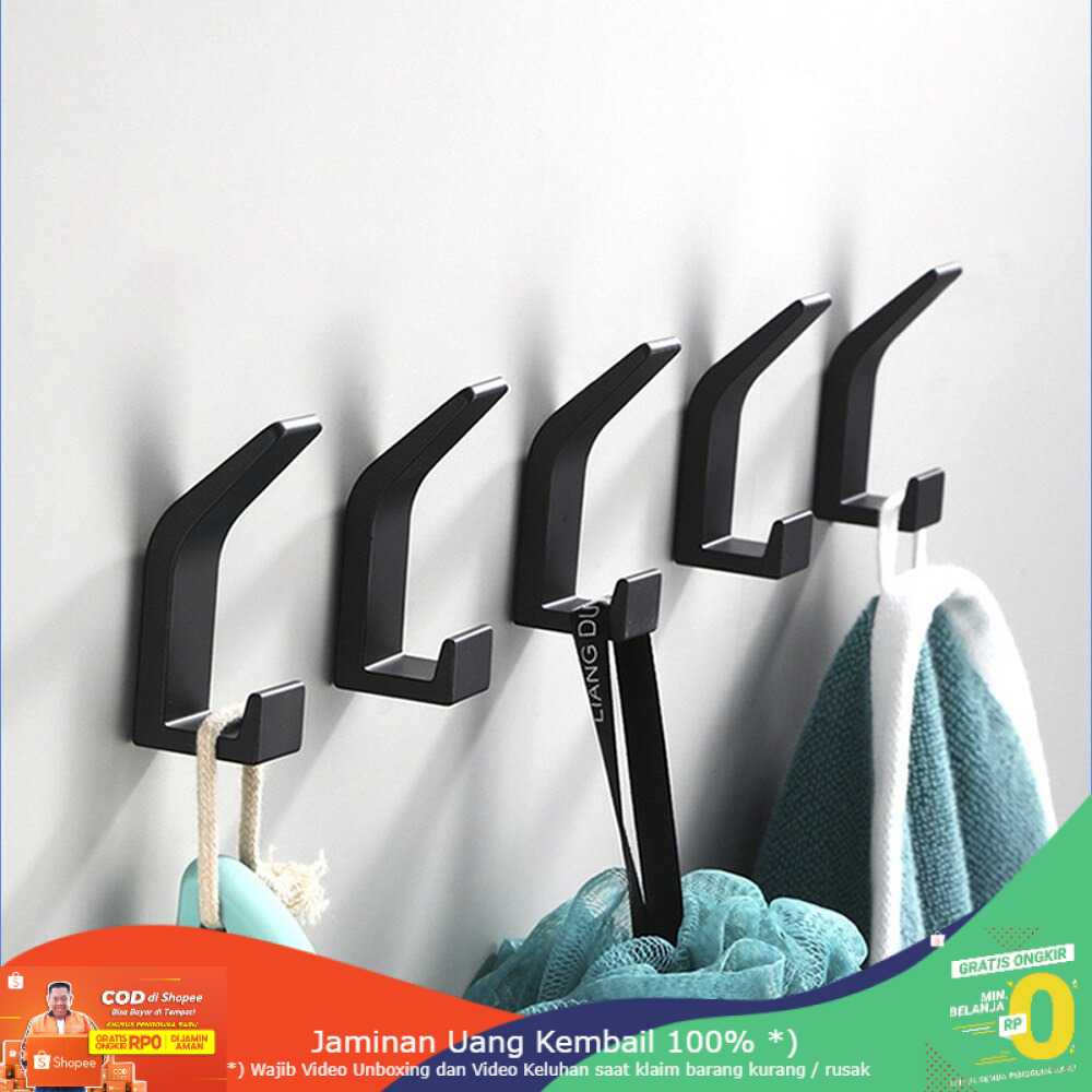 (BISA COD) RVOSTR CRMBO Gantungan Dinding Kapstok Hook Hanger Aluminium 5 PCS - CR306