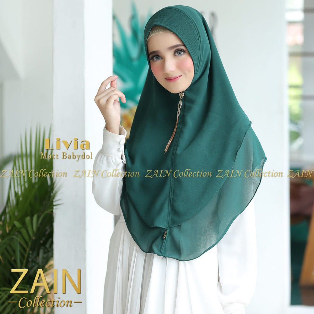 ZAIN COLLECTION Khimar Syar'I INSTAN Jilbab 2LAYER JUMBO||HIJAB LIVIA Polos-5