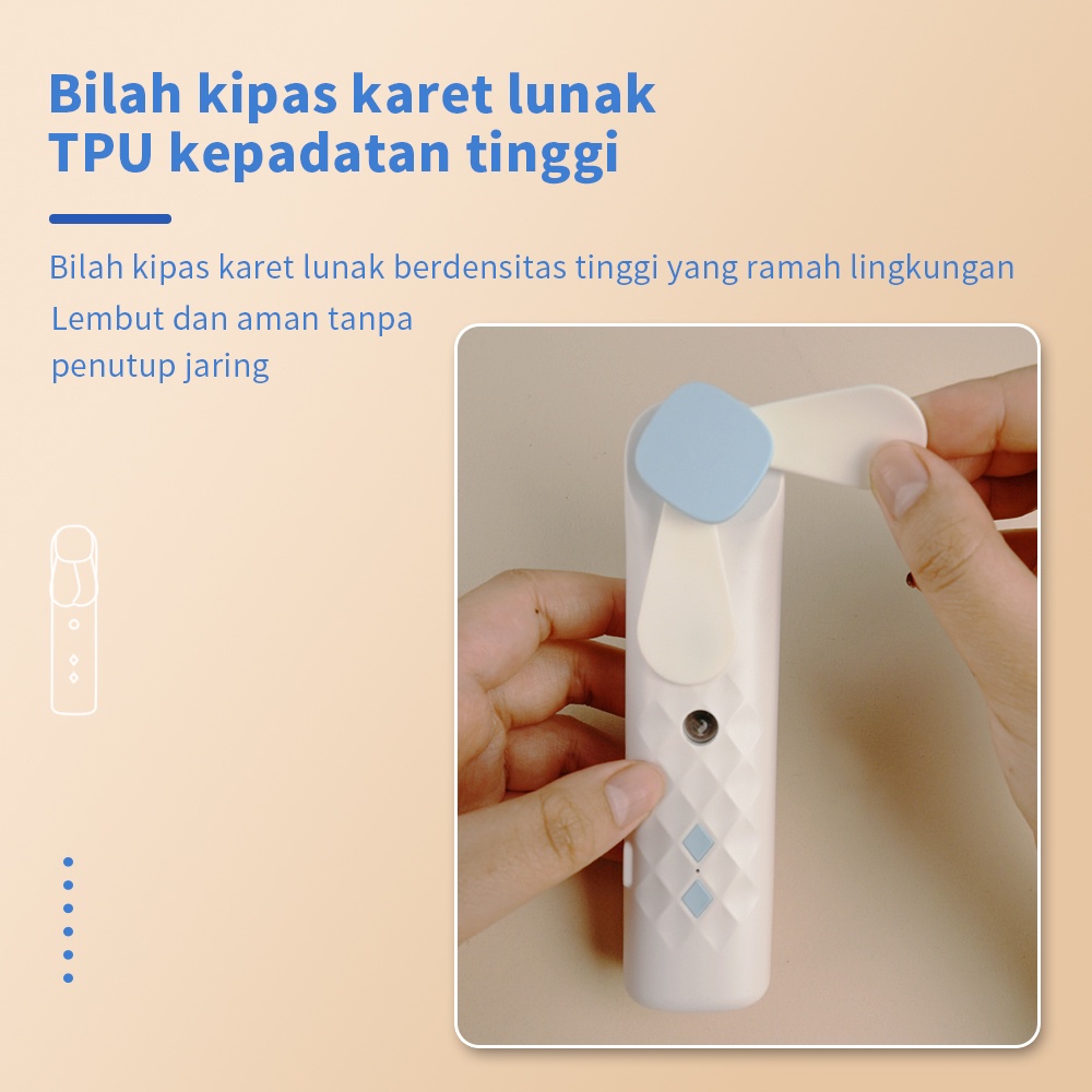 Nano Spray Portable Mini Fan - Mist Sprayer Mini Facial Humidifier Kipas Pelembab Penyegar Wajah Perawatan Wajah