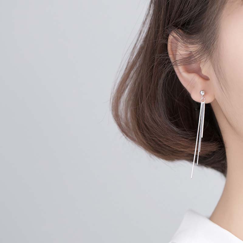 Anting Rantai Ular Menjuntai Bahan Sterling Silver S925 100% Gaya Korea Untuk Hadiah