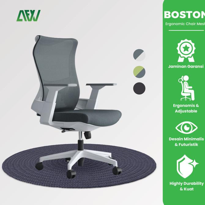 Boston Kursi Ergonomic Chair Mesh Office Chair Lumbar Support Storikis