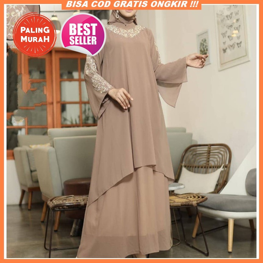 『Baru』 Eshal Wear Dress Muslimah Baju Gamis Brukat Wanita Maxi Viola Gamis Burkat Terbaru 2022 Mewah