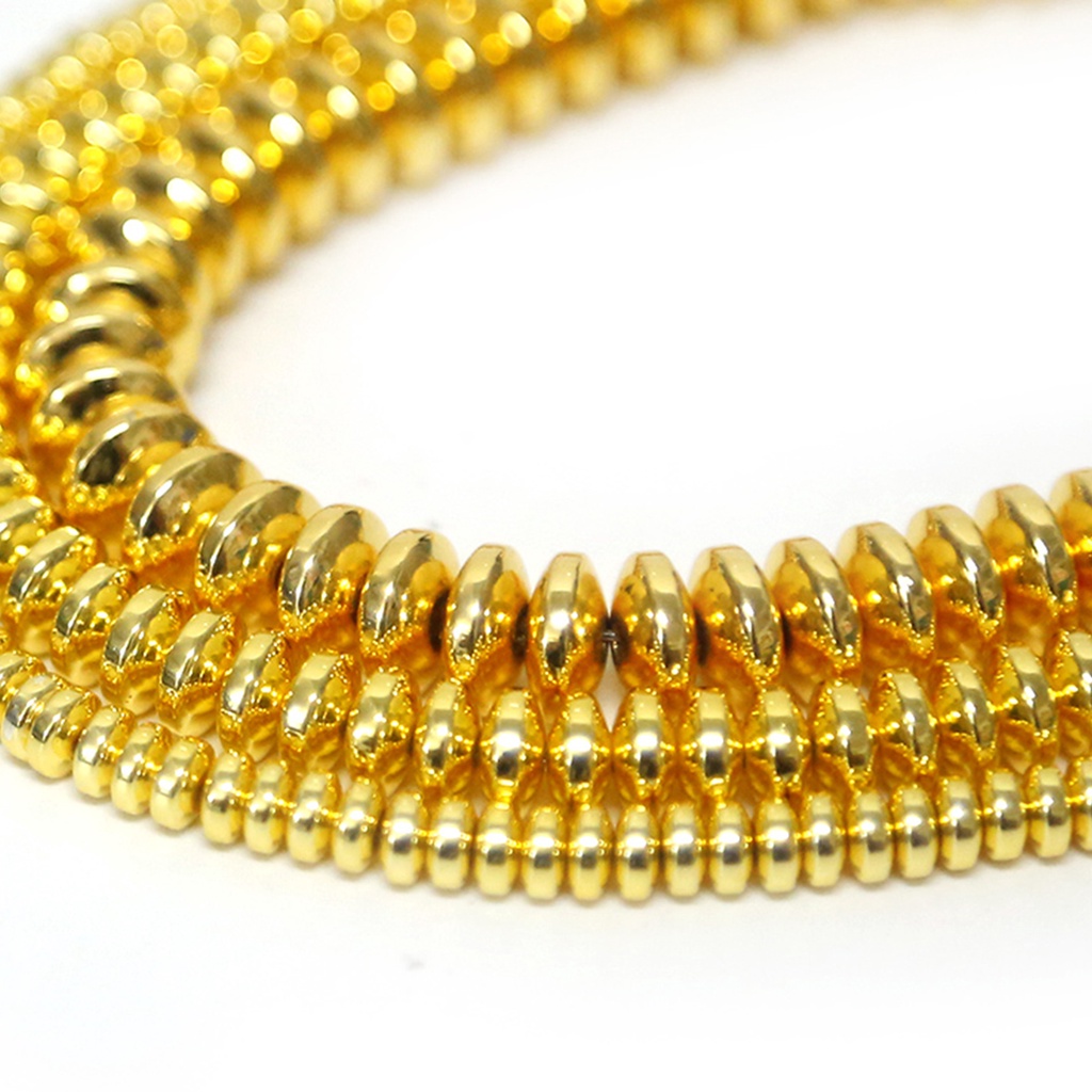 110-200 Pcs Manik-Manik Hematite Oblate Warna Rose Gold Ukuran 4 6 8mm Untuk Membuat Perhiasan Kalung