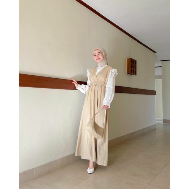 Gamis | Dress | Long dress muslim | Fashion | Pakaian muslim | Muslim wanita | Maxi | Linen | Dress linen wanita | Qeira dress | Miroir Marwah set-3