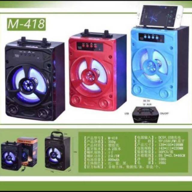 Speaker bluetooth MH 418 speaker wireles termurah suara dijamin mantab