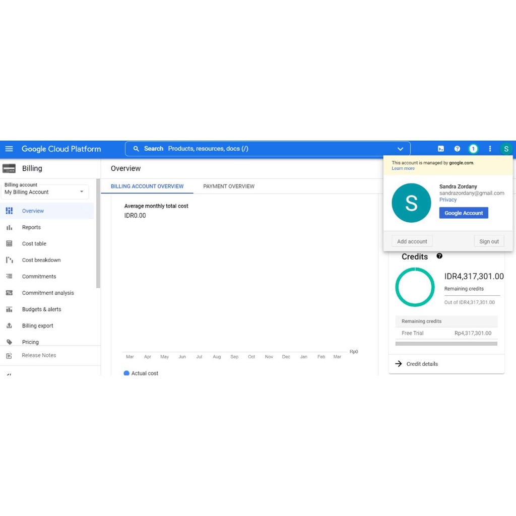 Akun Google Cloud Platform (GCP) Saldo $300 Verified Billing