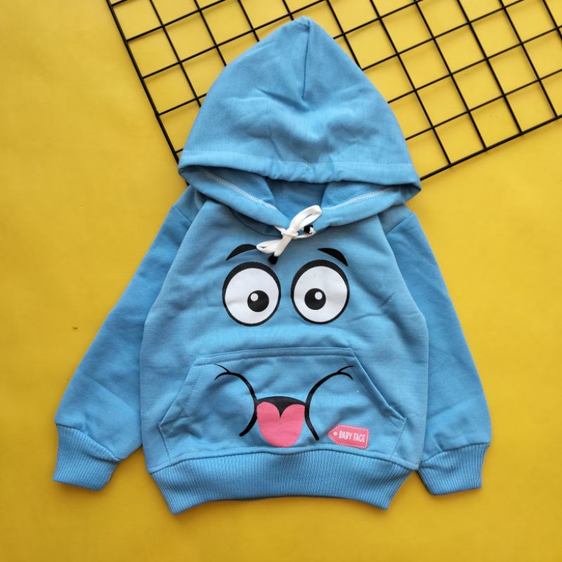 sweater mantel bayi tali 6-18 bulan motif emoticon