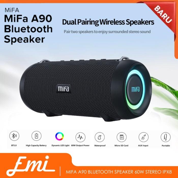 MIFA A90 Bluetooth Speaker 60W Stereo IPX8 - Wireless portable TWS