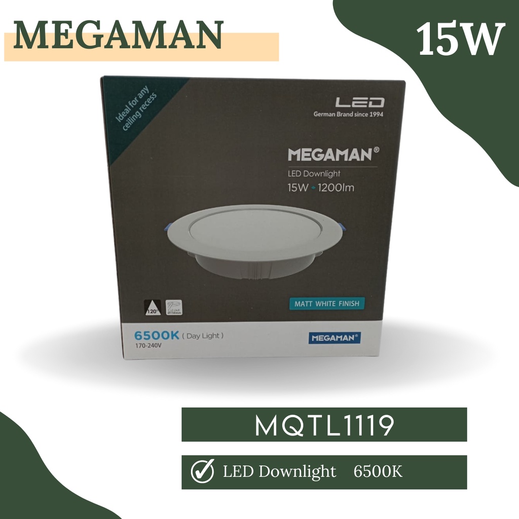 Lampu LED MEGAMAN Downlight MQTL1119 15W 6500K Putih