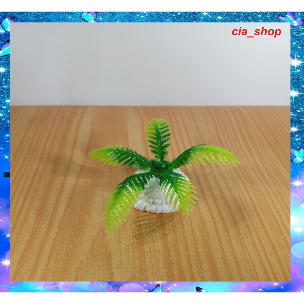 Tanaman Plastik Aquarium Aquascape Daun Kelapa