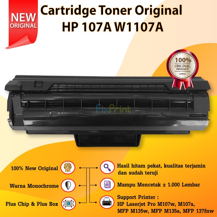 Cartridge Toner Original HP 107A W1107A Printer Laserjet Pro M107w M107a MFP M135w M135a M137fnw