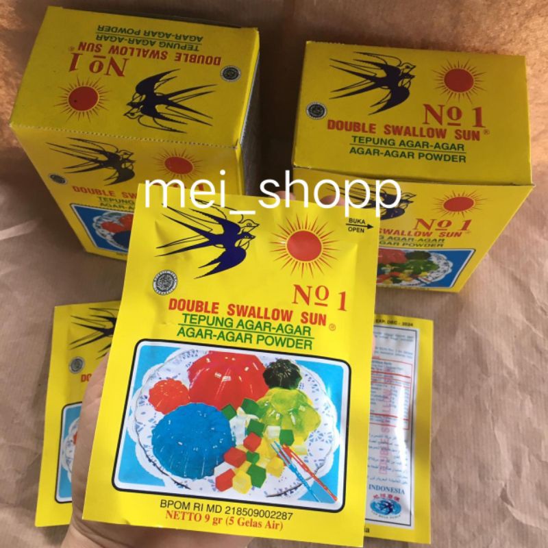 

AGAR-AGAR JELLY NO. 1 CAP WALLET DOUBLE SWALLOW SUN 9 GRAM