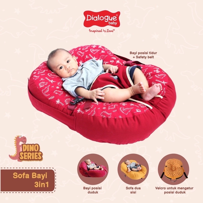 Dialogue Baby Sofa Bayi 3 in 1 Multifungsi Tempat Duduk Tidur Bayi Planet Dino Fun Astro Baby Boo Series