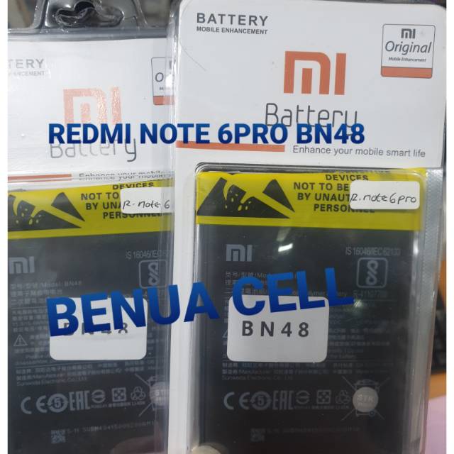 BATRE BATERAI BATEREI XIAOMI REDMI NOTE 6PRO BN48