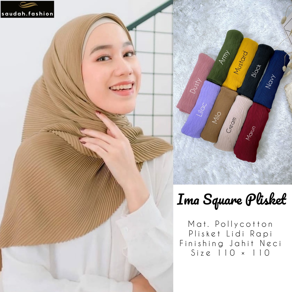 IMA SQUARE PLISKET / JILBAB SEGIEMPAT PLISKET / KERUDUNG SEGIEMPAT PLISKET / JILBAB PLISKET