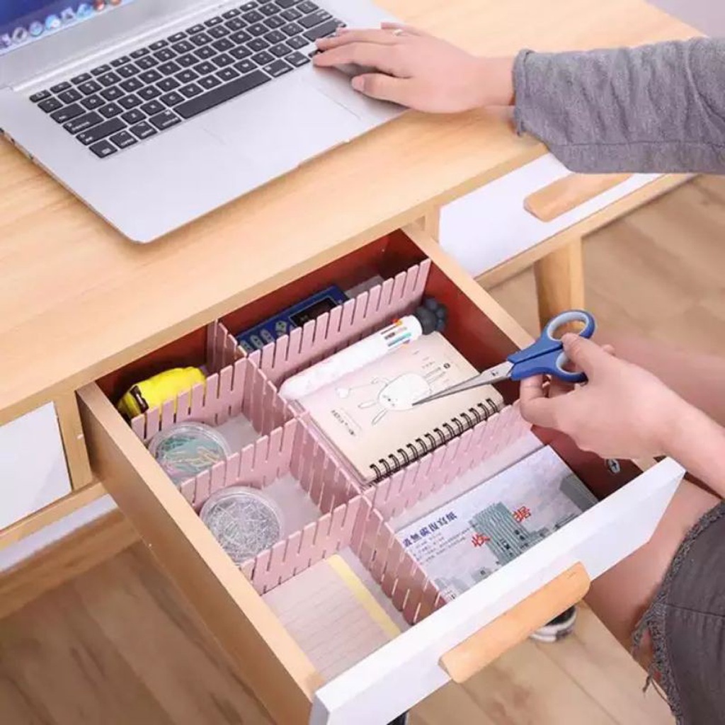 Murmerofficial Partisi Sekat Laci Pembatas Drawer Desktop Organizer isi 4 Pcs Alat Tulis Kosmetik R598