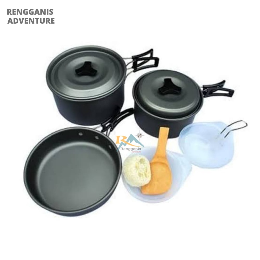 Cooking Set DS 300 Cookingset SY 300 Panci Nesting Kemah Alat Masak Camping