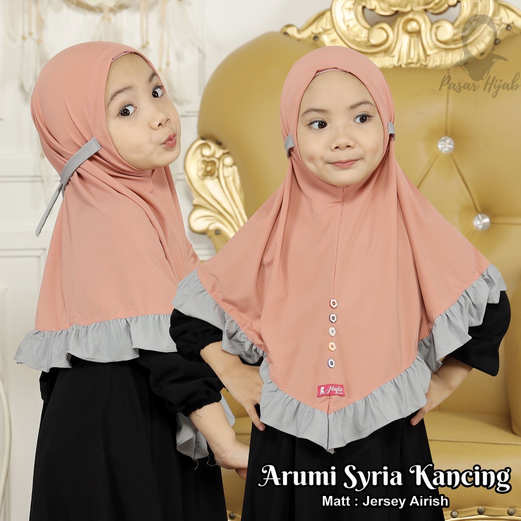 Kerudung Anak Arumi Kancing Hijab Instan Anak Jersey Airis Jilbab Anak Pasar Hija'b